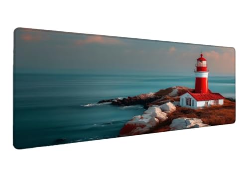 Gaming Mauspad XXL 700x300x3mm, Leuchtturm Mauspad, Große Ozean Schreibtischunterlage Tastatur Matte, Rutschfeste Gummibasis Schreibtisch Matte, Genähte Kanten Mouse Pad Desk Mat Für Home Computer G-7 Gaming Mauspad XXL 700x300x3mm, Leuchtturm Mauspad, Große Ozean Schreibtischunterlage Tastatur Matte, Rutschfeste Gummibasis Schreibtisch Matte, Genähte Kanten Mouse Pad Desk Mat Für Home Computer G-7 von Lihogbo