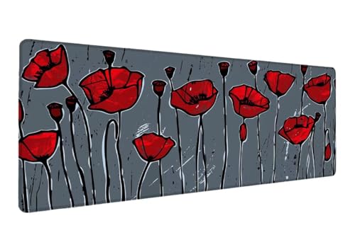 Gaming Mauspad XXL 900x300x3mm, Grau Mauspad, Große Blume Schreibtischunterlage Tastatur Matte, rutschfeste Gummibasis Schreibtisch Matte, Genähte Kanten Mouse Pad Desk Mat Für Home Computer K-8 Gaming Mauspad XXL 900x300x3mm, Grau Mauspad, Große Blume Schreibtischunterlage Tastatur Matte, rutschfeste Gummibasis Schreibtisch Matte, Genähte Kanten Mouse Pad Desk Mat Für Home Computer K-8 von Lihogbo