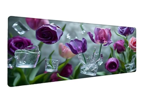 Gaming Mauspad XXL 900x400x3mm, Blume Mauspad, Große Anlage Schreibtischunterlage Tastatur Matte, rutschfeste Gummibasis Schreibtisch Matte, Genähte Kanten Mouse Pad Desk Mat Für Home Computer O-7 Gaming Mauspad XXL 900x400x3mm, Blume Mauspad, Große Anlage Schreibtischunterlage Tastatur Matte, rutschfeste Gummibasis Schreibtisch Matte, Genähte Kanten Mouse Pad Desk Mat Für Home Computer O-7 von Lihogbo