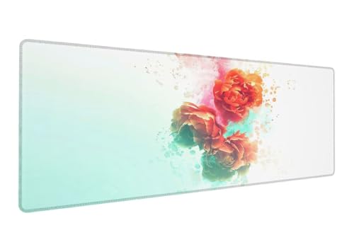 Gaming Mauspad XXL 900x400x3mm, Blume Mauspad, Große Traum Schreibtischunterlage Tastatur Matte, rutschfeste Gummibasis Schreibtisch Matte, Genähte Kanten Mouse Pad Desk Mat Für Home Computer W-8 Gaming Mauspad XXL 900x400x3mm, Blume Mauspad, Große Traum Schreibtischunterlage Tastatur Matte, rutschfeste Gummibasis Schreibtisch Matte, Genähte Kanten Mouse Pad Desk Mat Für Home Computer W-8 von Lihogbo