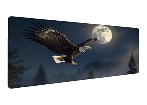 Mauspad, 700x300x3mm Gaming Mauspad XXL Mond, Große Schreibtischunterlage Mouse Pad Adler, Rutschfeste Gummibasis, Genähte Kanten Schreibtisch Unterlage, Verbessert Präzision und Geschwindigkei J-5 Mauspad, 700x300x3mm Gaming Mauspad XXL Mond, Große Schreibtischunterlage Mouse Pad Adler, Rutschfeste Gummibasis, Genähte Kanten Schreibtisch Unterlage, Verbessert Präzision und Geschwindigkei J-5 von Lihogbo