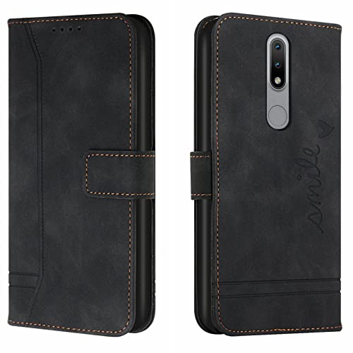 Lihondar Kompatibel mit Nokia 2.4 Hülle, Handyhülle Nokia 2.4, Premium Leder Klappbar Schutzhülle Tasche Wallet mit Brieftasche [Standfunktion] Cover Flip Case Klapphülle für Nokia 2.4 (Schwarz) von Lihondar