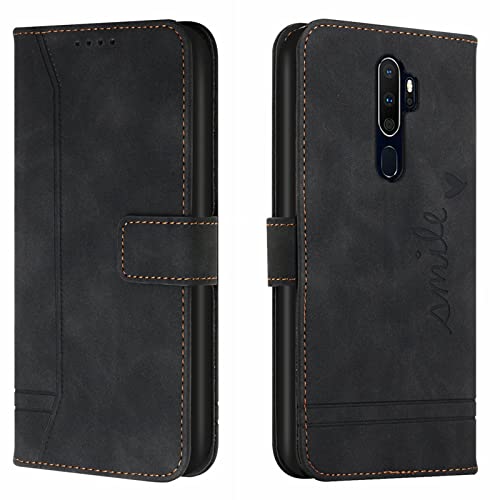 Lihondar Kompatibel mit Oppo A5 2020/A9 2020/A11/A11X Hülle, Handyhülle Oppo A5 2020/A9 2020/A11/A11X, Leder Klappbar Schutzhülle Tasche Wallet mit Brieftasche Cover Flip Case Klapphülle(Schwarz) von Lihondar