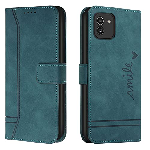 Lihondar Kompatibel mit Samsung Galaxy A03 Hülle, Handyhülle Samsung A03, A03 Leder Schutzhülle Tasche Wallet Brieftasche [Ständer] [Standfunktion] Cover Flip Case für Samsung A03 Klapphülle (Grün) von Lihondar