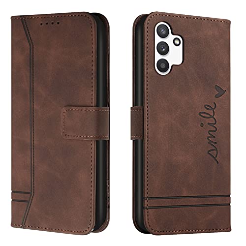 Lihondar Kompatibel mit Samsung Galaxy A04S/ A04 Hülle, Handyhülle Samsung A04S, A04 Leder Klappbar Schutzhülle Tasche Wallet Brieftasche Cover Flip Case für Samsung A04S/ A04 Klapphülle (Braun) von Lihondar