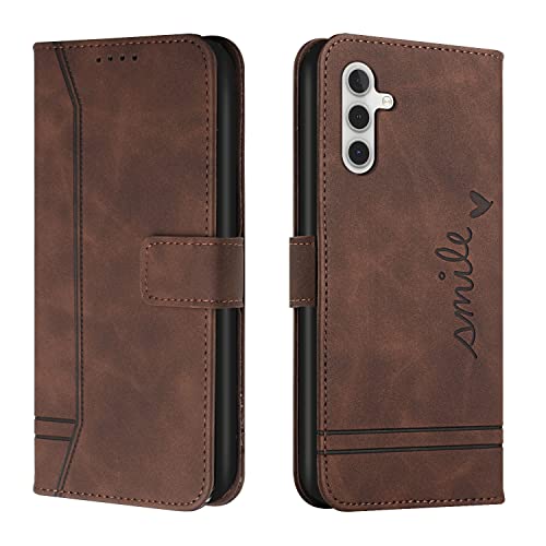 Lihondar Kompatibel mit Samsung Galaxy A05S Hülle, Handyhülle Samsung Galaxy A05S, Leder Schutzhülle Tasche Wallet Brieftasche Cover Flip Case für Samsung Galaxy A05S Klapphülle (Braun) von Lihondar