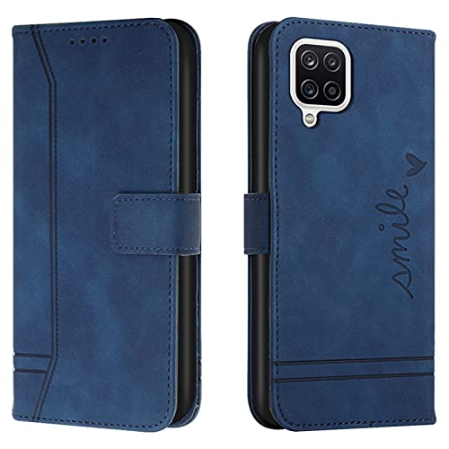 Lihondar Kompatibel mit Samsung Galaxy A22 4G Hülle, Handyhülle Samsung A22 4G, A22 4G Leder Klappbar Schutzhülle Tasche Wallet Brieftasche Cover Flip Case für Samsung A22 4G Klapphülle (Blau) von Lihondar