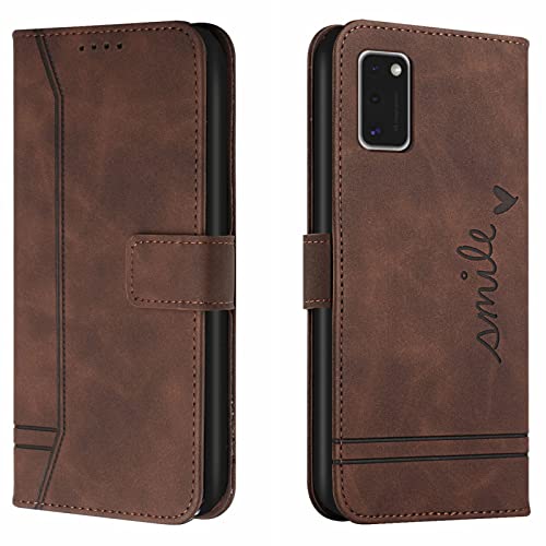 Lihondar Kompatibel mit Samsung Galaxy A41 Hülle, Handyhülle Samsung A41, A41 Leder Klappbar Schutzhülle Tasche Wallet [Ständer] Brieftasche Cover Flip Case für Samsung A41 Klapphülle (Braun) von Lihondar