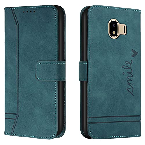 Lihondar Kompatibel mit Samsung Galaxy J4 2018 Hülle, Handyhülle Samsung J4 2018, J4 2018 Leder Klappbar Schutzhülle Wallet Brieftasche Cover Flip Case für Samsung J4 2018 Klapphülle (Grün) von Lihondar