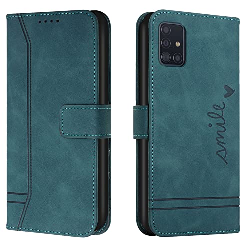 Lihondar Kompatibel mit Samsung Galaxy M51 Hülle, Handyhülle Samsung M51, M51 Leder Klappbar Schutzhülle Tasche Wallet Brieftasche [Ständer] Cover Flip Case für Samsung M51 Klapphülle (Grün) von Lihondar