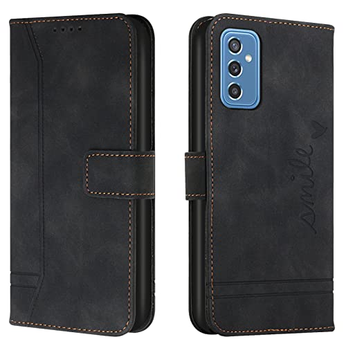 Lihondar Kompatibel mit Samsung Galaxy M52 5G Hülle, Handyhülle Samsung M52 5G, M52 5G Leder Klappbar Schutzhülle Tasche Wallet Brieftasche Cover Flip Case für Samsung M52 5G Klapphülle (Schwarz) von Lihondar