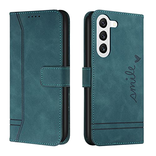 Lihondar Kompatibel mit Samsung Galaxy S23 Hülle, Handyhülle Samsung S23, S23 Leder Schutzhülle Tasche Wallet Brieftasche [Ständer] [Standfunktion] Cover Flip Case für Samsung S23 Klapphülle (Grün) von Lihondar