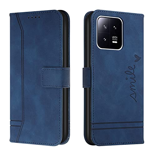 Lihondar Kompatibel mit Xiaomi Mi 13 5G Hülle, Handyhülle Xiaomi Mi 13 5G, Leder Schutzhülle Tasche Wallet Brieftasche [Ständer] [Standfunktion] Cover Flip Case für Xiaomi Mi 13 5G Klapphülle (Blau) von Lihondar