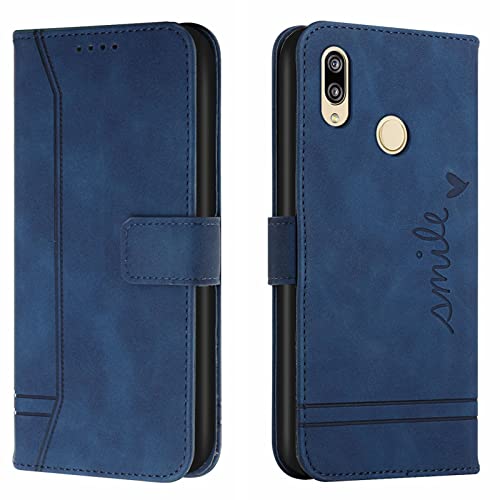 Lihondar Kompatibel mit Xiaomi Redmi Note 7 Pro/Note 7/Note 7S Hülle, Klappbar Handyhülle Klapphülle mit Kartenfach Handytasche Handy Schutzhülle Tasche Leder Wallet Flip Case Slim Book Cover (Blau) von Lihondar