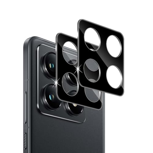 LiiLaa Kameraschutz für Xiaomi Mi 14T Pro 5G für Panzerglas, 3 Stück Kamera Schutzfolie 9H Härte Kamera Glas Folie Anti-Kratzen Linse Schutzglas - Schwarz von LiiLaa
