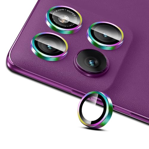 LiiLaa Kameraschutz für Motorola Moto Edge 60 Pro, Volle Bedeckung Objektivschutz, 9H Härte Kamera Schutz Glas Folie, Anti-Kratzer Individuelle Ring aus Metall linsenschutz, 1 Set(Farbenfrohen) von LiiLaa