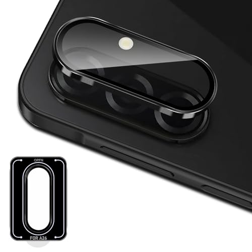 LiiLaa Kameraschutz für Samsung Galaxy A26 5G, Volle Bedeckung Objektivschutz, 9H Härte Kamera Schutz Glas Folie, Anti-Kratzen Individuelle Ring aus Metall Linse Schutzfolie von LiiLaa