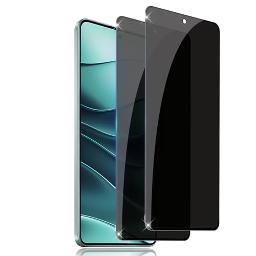 LiiLaa Sichtschutz für Xiaomi Redmi Note 14 4G&5G / Poco M7 Pro 5G für Panzerglas, 2 Stück Anti Spy Gehärtete Glas Schutz Folie, Anti-Kratzer Sichtschutzfolie, 9H Härte Privacy Schutzfolie von LiiLaa
