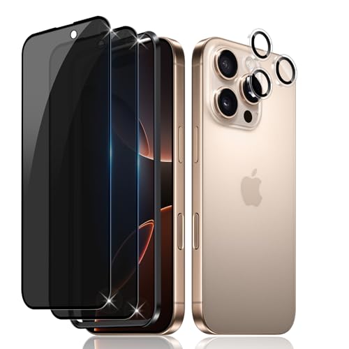 LiiLaa für iPhone 16 Pro Max für Panzerglas Sichtschutz Set, Sichtschutzfolie und Kameraschutz, Anti Spy Displayschutz Privacy Glas Folie, 2 Stück mit 1 Sätzen Klar individuellem Kamera Schutzfolie LiiLaa für iPhone 16 Pro Max für Panzerglas Sichtschutz Set, Sichtschutzfolie und Kameraschutz, Anti Spy Displayschutz Privacy Glas Folie, 2 Stück mit 1 Sätzen Klar individuellem Kamera Schutzfolie von LiiLaa