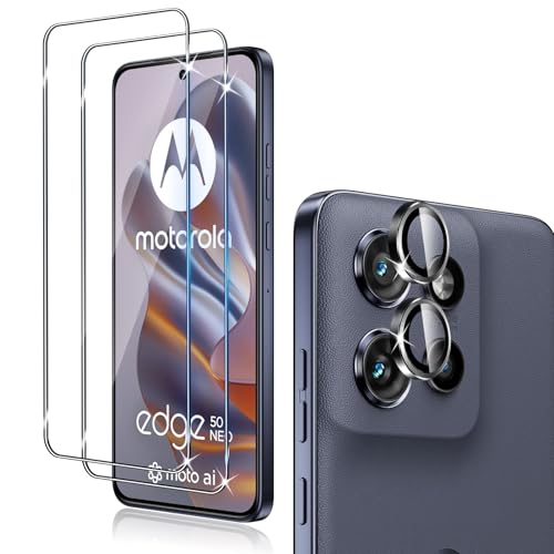 LiiLaa Schutzfolie für Motorola Moto Edge 50 Neo für Panzerglas, 2 Stück Gehärtete Glas Schutz Folie und 1 Satz Kameraschutz, HD-Klar, Bläschenfrei, Anti-Kratzen, 9H Härte Schutzfolie von LiiLaa