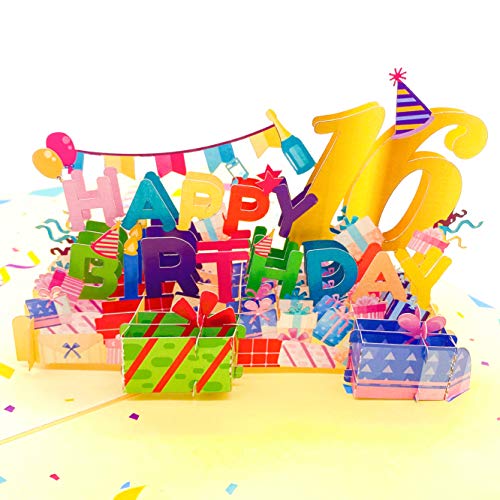 Liif Geburtstagskarte zum 16. Geburtstag, 3D-Grußkarte, zum 16. Geburtstag für Mädchen, Jungen, Sohn, Tochter, Nichte, mit Nachricht und Umschlag, große Größe 20,3 x 15,2 cm Liif Geburtstagskarte zum 16. Geburtstag, 3D-Grußkarte, zum 16. Geburtstag für Mädchen, Jungen, Sohn, Tochter, Nichte, mit Nachricht und Umschlag, große Größe 20,3 x 15,2 cm von Liif