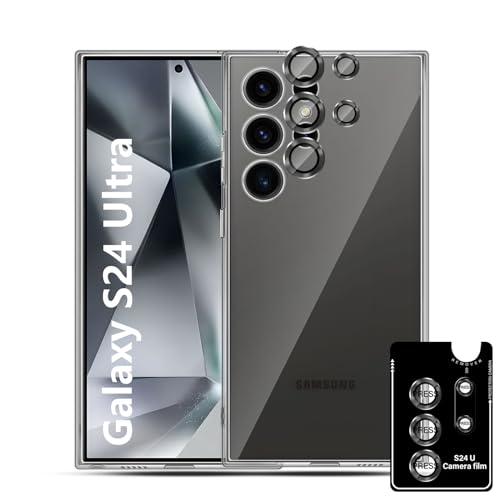 Liilaa Hülle kompatibel mit Samsung Galaxy S24 Ultra 5G Hülle mit 1 Stück Kameraschutz, weiche TPU Flüssigsilikonhülle, Dünn Transparent Stoßfest Schutzhülle Kratzfest Case von Liilaa