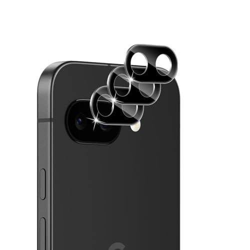 LiiLaa Kamera Schutzfolie für Google Pixel 9a für Panzerglas, 3 Stück Kameraschutz 9H Härte Kamera Glas Folie Anti-Kratzen Linse Schutzglas - Schwarz von LiiLaa