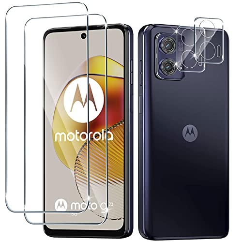 LiiLaa Schutzfolie für Motorola Moto G73 5G für Panzerglas, 2 Stück Gehärtete Glas Schutz Folie mit 2 Stück Kameraschutz, 9H displayschutz Ultra-klar Schutzglas von LiiLaa