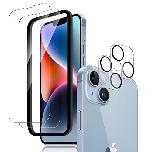 LiiLaa Schutzfolie für iPhone 14 für Panzerglas, 2 Stück Gehärtete Glas Schutz Folie mit 2 Stück Kameraschutz, 9H displayschutz Ultra-klar Schutzglas LiiLaa Schutzfolie für iPhone 14 für Panzerglas, 2 Stück Gehärtete Glas Schutz Folie mit 2 Stück Kameraschutz, 9H displayschutz Ultra-klar Schutzglas von LiiLaa