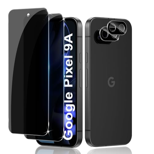 LiiLaa Sichtschutz für Google Pixel 9a für Panzerglas, 2 Stück Anti Spy Gehärtete Glas Schutz Folie und 2 Stück Kamera Schutzfolie, 9H Härte Privacy Folie Kratzfest Sichtschutzfolie von LiiLaa