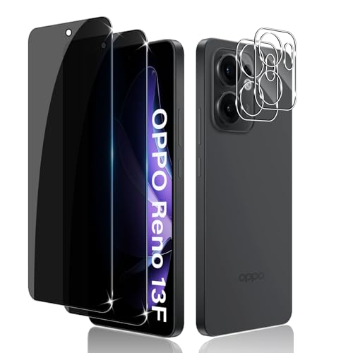 Liilaa Sichtschutz für OPPO Reno 13F/13FS für Panzerglas, 2 Stück Anti Spy Gehärtete Glas Schutz Folie und 2 Stück Kamera Schutzfolie, 9H Härte Privacy Folie Kratzfest Sichtschutzfolie von Liilaa