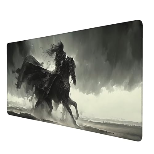 Mauspad Grau, Mauspad XXL 800x300 mm, Großes Schreibtischunterlage mit Pferd Motiv, Gaming Mousepad mit Einer Speziellen Oberfläche Verbessert Geschwindigkeit und Präzision, für Spiel, Zuhause O-5 von Lijahoo