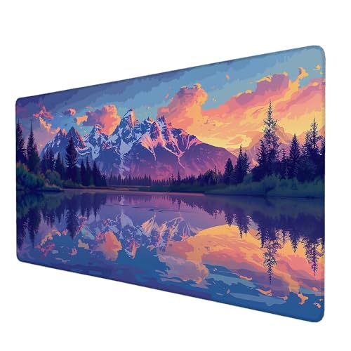 Mauspad See, Mauspad XXL 1000x500 mm, Großes Schreibtischunterlage mit Landschaft Motiv, Gaming Mousepad mit Einer Speziellen Oberfläche Verbessert Geschwindigkeit und Präzision, für Gaming, Büro I-4 von Lijahoo