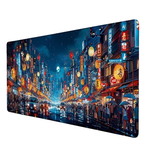 Mauspad Tokio, Mauspad XXL 1000x500 mm, Großes Schreibtischunterlage mit Neon Motiv, Gaming Mousepad mit Einer Speziellen Oberfläche Verbessert Geschwindigkeit und Präzision, für Spiel, Zuhause J-7 Mauspad Tokio, Mauspad XXL 1000x500 mm, Großes Schreibtischunterlage mit Neon Motiv, Gaming Mousepad mit Einer Speziellen Oberfläche Verbessert Geschwindigkeit und Präzision, für Spiel, Zuhause J-7 von Lijahoo