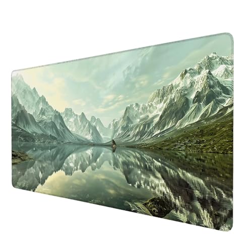 Schreibtischunterlage, Berg Mauspad XXL 90 x 40 cm, Erweitertes Gaming-Mauspad mit Genähten Kanten, Rutschfeste Wasserdichte Gummiunterseite Mauspad Landschaft, für Büro, Zuhause, Schreibtisch V-9 Schreibtischunterlage, Berg Mauspad XXL 90 x 40 cm, Erweitertes Gaming-Mauspad mit Genähten Kanten, Rutschfeste Wasserdichte Gummiunterseite Mauspad Landschaft, für Büro, Zuhause, Schreibtisch V-9 von Lijahoo