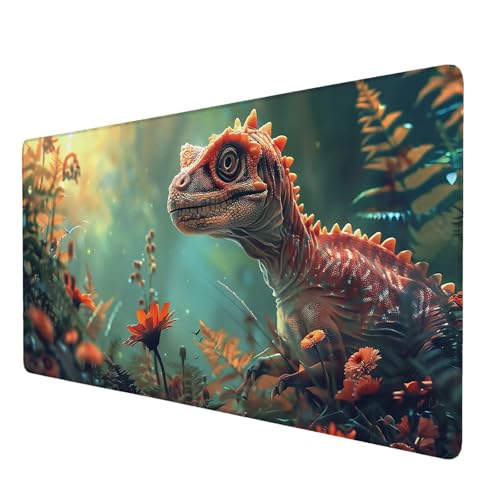 Schreibtischunterlage, Dinosaurier Mauspad XXL 90 x 40 cm, Erweitertes Gaming-Mauspad mit Genähten Kanten, Rutschfeste Wasserdichte Gummiunterseite Mauspad Tier, für Büro, Zuhause, Schreibtisch I-6 Schreibtischunterlage, Dinosaurier Mauspad XXL 90 x 40 cm, Erweitertes Gaming-Mauspad mit Genähten Kanten, Rutschfeste Wasserdichte Gummiunterseite Mauspad Tier, für Büro, Zuhause, Schreibtisch I-6 von Lijahoo