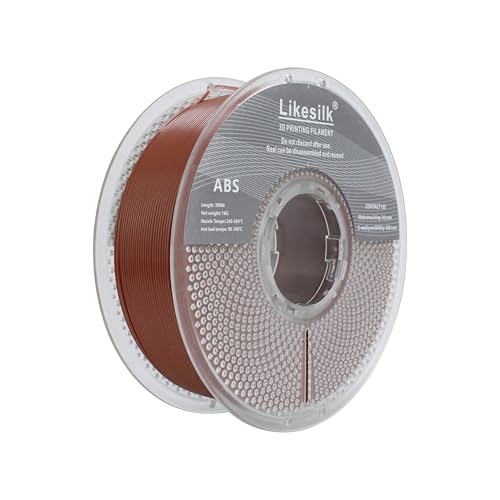 Likesilk ABS-Filament, 1,75 mm, 3D-Drucker-Filament, Maßgenauigkeit +/- 0,02 mm, 1-kg-Spule, Braun Likesilk ABS-Filament, 1,75 mm, 3D-Drucker-Filament, Maßgenauigkeit +/- 0,02 mm, 1-kg-Spule, Braun von Likesilk
