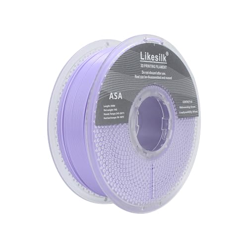 Likesilk ASA-Filament, 1,75 mm, 3D-Drucker-Filament, Maßgenauigkeit +/- 0,02 mm, 1-kg-Spule (ASA-Light Purple-1 kg) von Likesilk