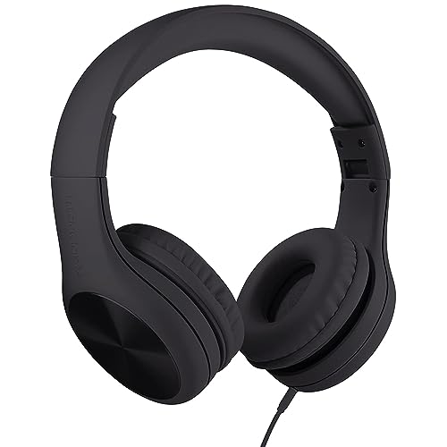 LilGadgets Connect+ Pro Kinderkopfhörer, Schwarze Kopfhörer – speziell für den Komfort von Kindern entwickelt, faltbares Over-Ear-Headset mit Inline-Mikrofon, Audiofones, Auriculares, schwarz von LilGadgets