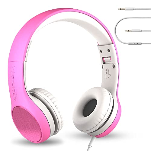 LilGadgets Die kabelgebundenen Connect+ Style-Kopfhörer für Kinder in Pink sind kinderfreundliche, Faltbare On-Ear-Headsets mit integriertem Mikrofon und bequemer Passform. von LilGadgets