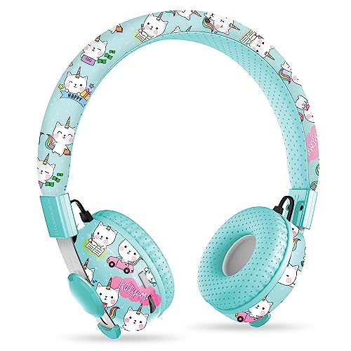 LilGadgets Entwirrt PRO Kinder Premium Kabellos Bluetooth Kopfhörer mit SharePort und Mikrofon (Kinder) - Rainbow Cat von LilGadgets