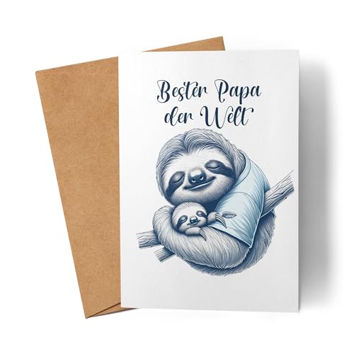 Bester Papa der Welt Faultier Karte Familie Vatertag Liebevolles Motiv von Lilavie-Design