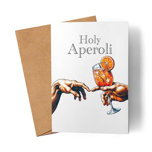 Holy Aperoli Göttliche Hände Sommergetränk Design Lustig Geschenk Karte Grußkarte von Lilavie-Design