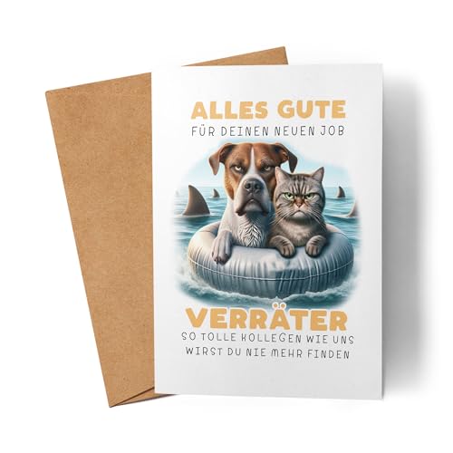 Lilavie-Design Alles Gute für deinen neuen Job Verräter Karte Grußkarte - Neuer Job Sarkasmus von Lilavie-Design