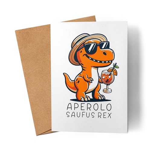 Lilavie-Design Aperolo Saufus Rex Karte Dinosaurier Sommergetränk Aperol JGA von Lilavie-Design