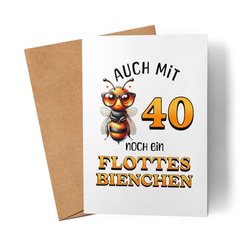 Lilavie-Design Auch mit 40 noch ein flottes Bienchen Karte 40. Geburtstag Frau Biene von Lilavie-Design