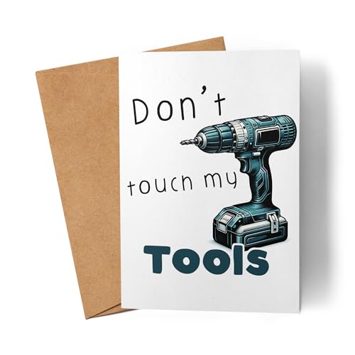 Lilavie-Design Don't touch my tools Akkuschrauber Bohrmaschine Karte Grußkarte - Tischler Elektriker Freude von Lilavie-Design