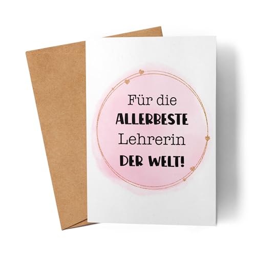 Lilavie-Design Für die allerbeste Lehrerin der Welt Karte Geschenkidee Weihnachten Geburtstag Abschied Klassenlehrerin von Lilavie-Design