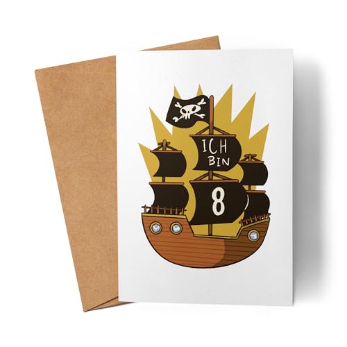 Lilavie-Design Geburtstag 8 Jahre Karte 8 Jahre 8. Geburtstag Piraten Pirat Motto von Lilavie-Design