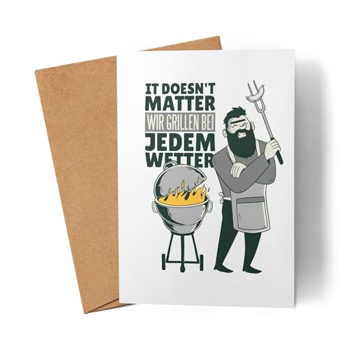 Lilavie-Design Grillmeister Grillen Karte Papa Vatertag BBQ Geschenk Grill Hobby Geschenk Vater Opa von Lilavie-Design